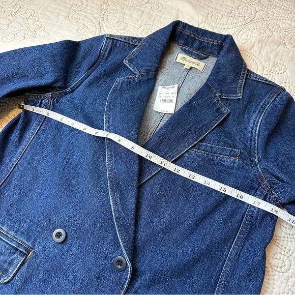 NWT Madewell blue denim 100% cotton blazer/jacket - Picture 2 of 6